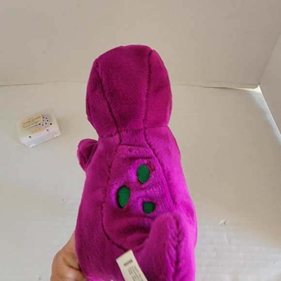 Small Barney Purple Green Dinosaur Plush Doll PBS Kids TV Show I Love You Heart - Picture 8 of 11
